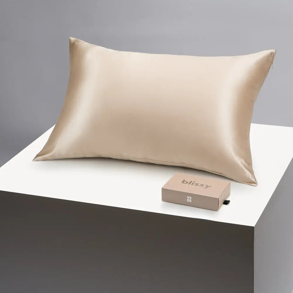 Blissy Silk Pillowcase - 100% Pure Mulberry Silk - Improve Your Hair, Skin and Health While You Sleep! - The Only Award Winning & Dermatologist Approved Silk Pillowcase