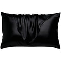 Satin Pillowcase Silkly Pillow Cases Soft Smooth 2 Pack Standard Size  Size Set of 2 Pillow Covers for Sleeping Black