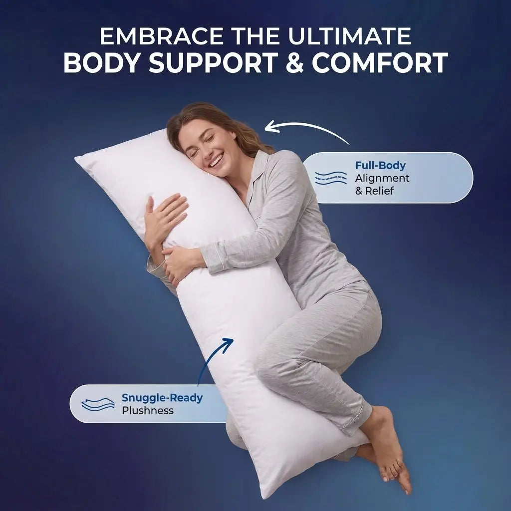 Utopia Bedding Full Body Pillow - Supportive Bolster Cushion, Pregnancy Maternity Support Pillow, Soft Durable Long Bed Accessory for Side Sleepers, Supports Shoulders & Hips, Vacuum-Packed Safe