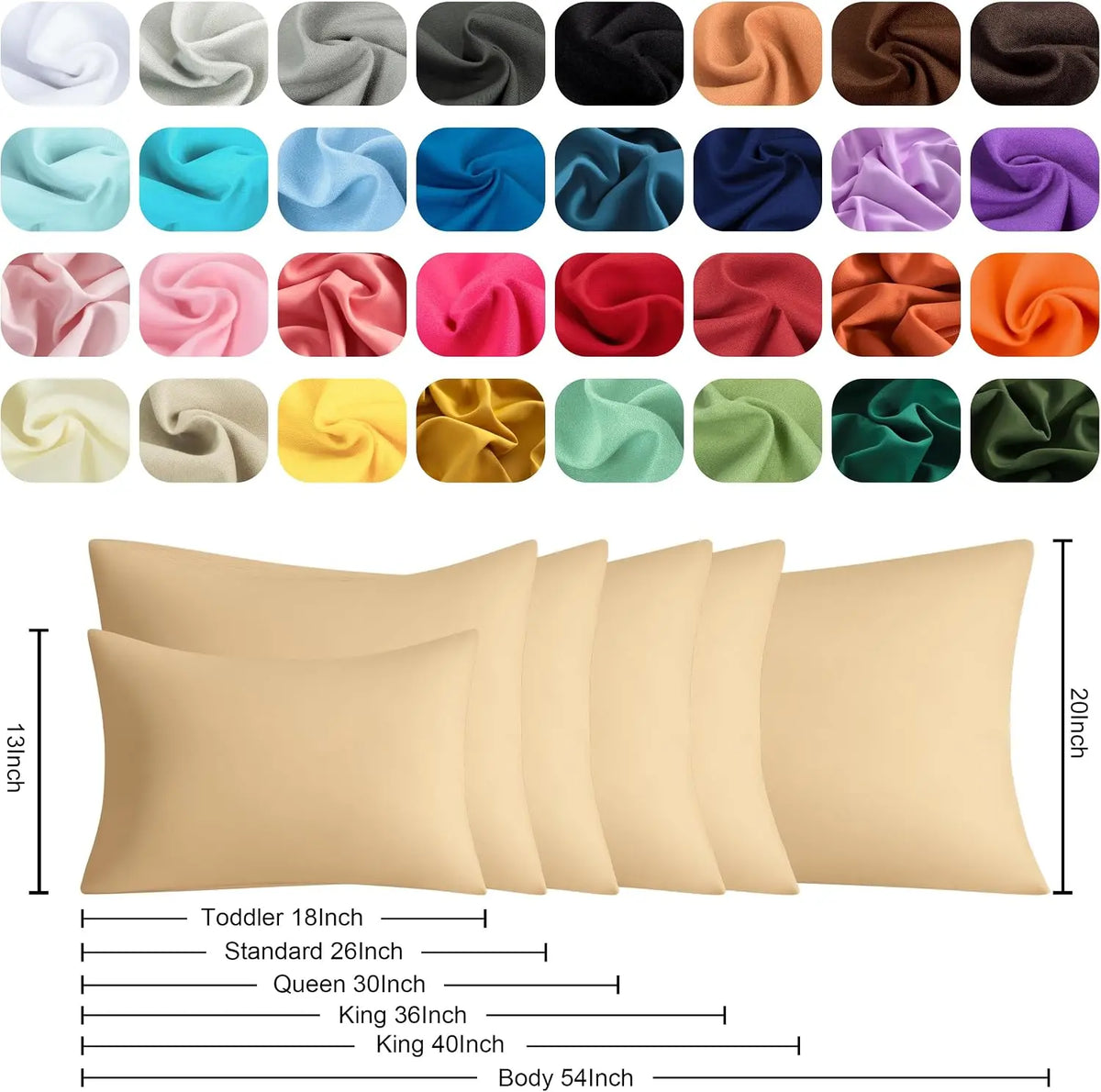 FLXXIE Brushed Fiber Pillowcases, 2-Piece Multi-Size Set - Premium Smooth Texture, Durable, Cozy, Breathable, Wrinkle-Resistant, Envelope Closure Bedding, Machine Washable, Solid Colors, California King for Restful Sleep at Home