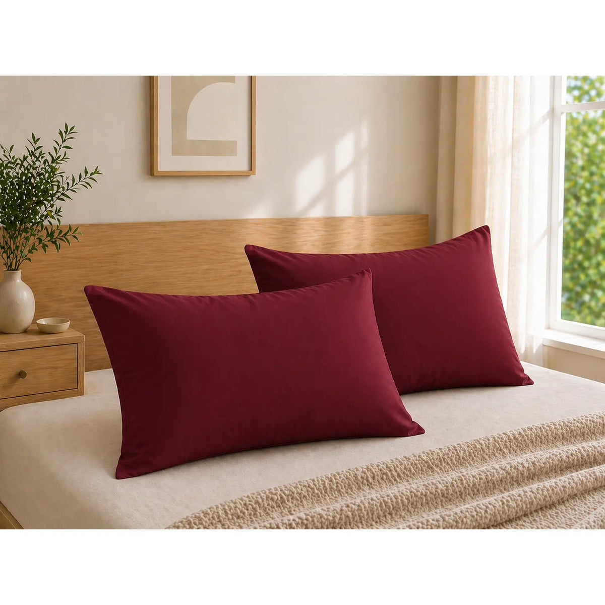 2-Pack Microfiber Pillowcases - Bed Linens with Secure Envelope Closure, Ultra-Soft Smooth Texture, Durable, Wrinkle-Resistant, Stain-Resist, Machine-Washable, Low-Maintenance Multi-Size Bed Pillow Covers for Comfortable Sleep