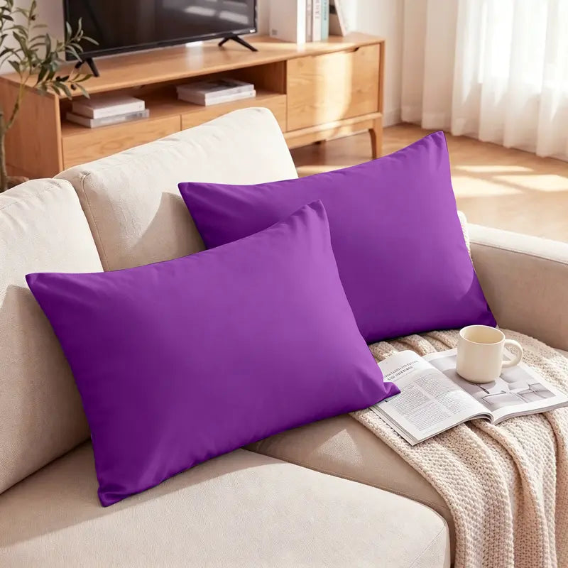 FLXXIE Brushed Fiber Pillowcases, 2-Piece Multi-Size Set - Premium Smooth Texture, Durable, Cozy, Breathable, Wrinkle-Resistant, Envelope Closure Bedding, Machine Washable, Solid Colors, California King for Restful Sleep at Home
