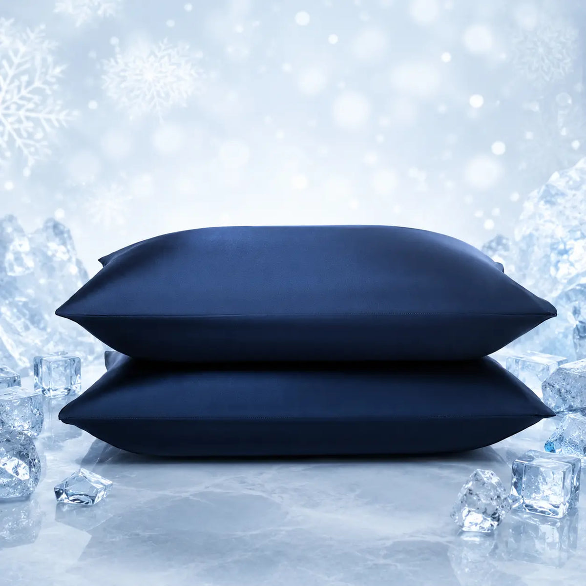 Luxury Twisted Ice Silk Bedding Pillowcases 2-Pack - Flat Woven, Watercolor Print, Silky Smooth Cool Touch, Durable Stitching, Envelope Closure, Queen/King Sizes Options