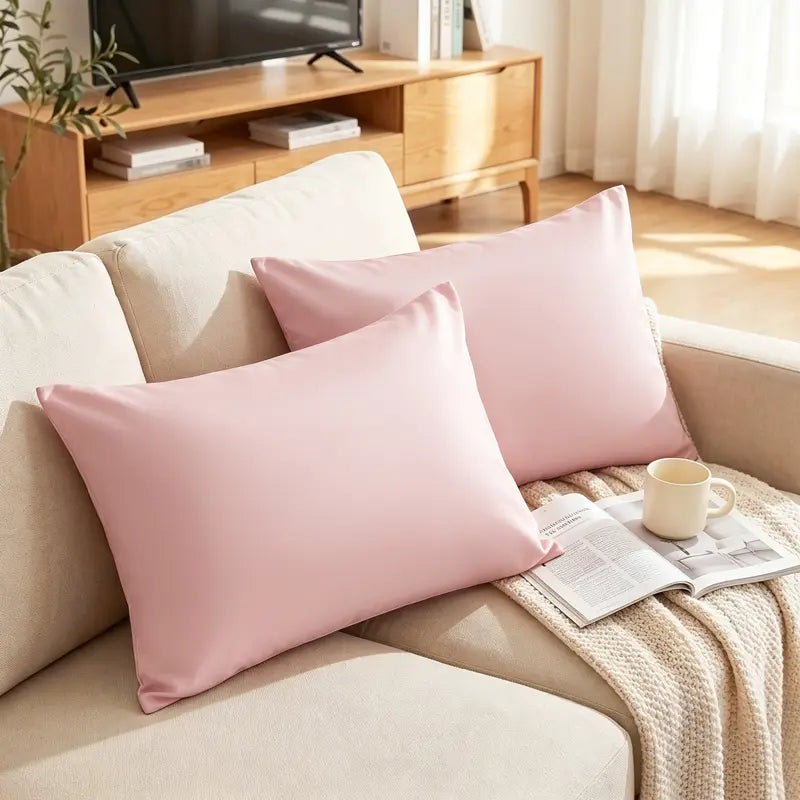 FLXXIE Brushed Fiber Pillowcases, 2-Piece Multi-Size Set - Premium Smooth Texture, Durable, Cozy, Breathable, Wrinkle-Resistant, Envelope Closure Bedding, Machine Washable, Solid Colors, California King for Restful Sleep at Home