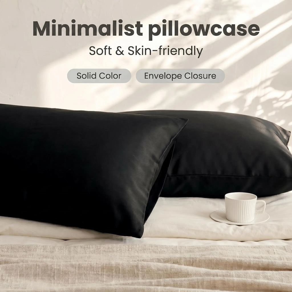 Bedsum 2-Piece 100% Brushed Microfiber Pillowcases, Envelope Secure Fit Closure, Breathable Soft Bedding, Cooling Bedding, Sweat-Absorbing, Wrinkle-Free, Fading Resistance, Durable All-Seasons Pillow Covers