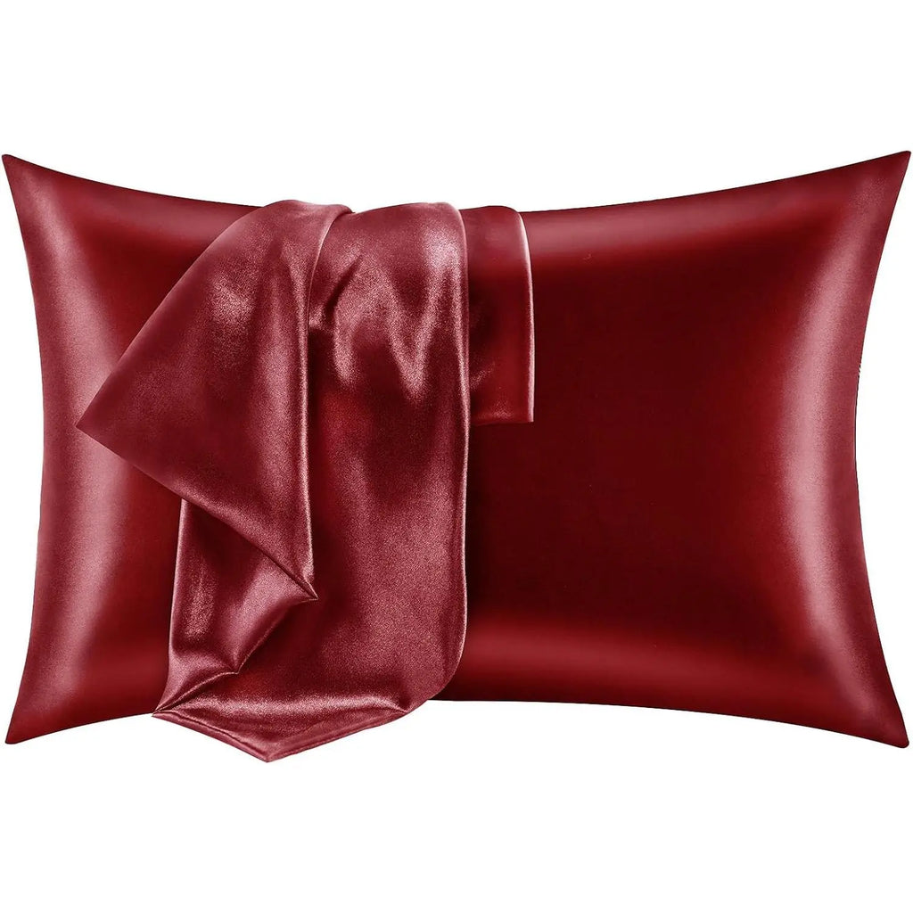 2-Piece Silk Satin Pillowcase, Bed Accessories, Satin Sheets Set Component, Silky Soft for Hair and Skin, Wrinkle-Resistant Bedding Accessory