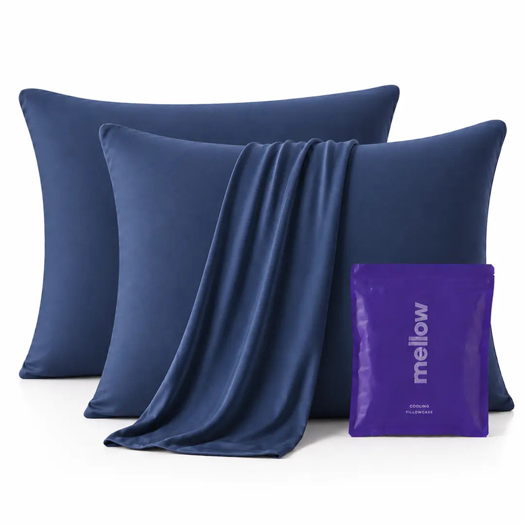 Mellow Sleep | Cooling Pillowcase (2-Pack) - Silky Smooth Wrinkle-Free Soft and Fresh All Night Sleep Enhancer