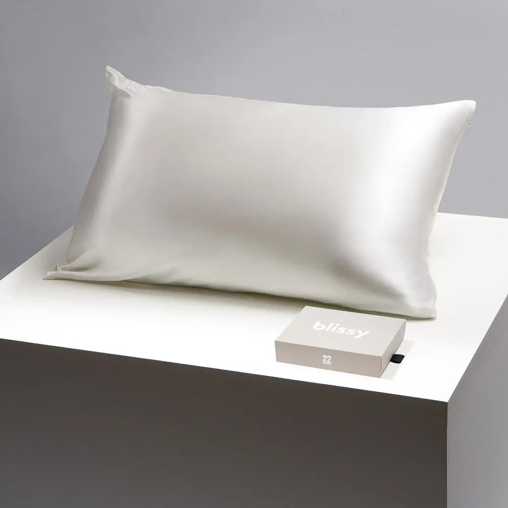 Blissy Silk Pillowcase - 100% Pure Mulberry Silk - Improve Your Hair, Skin and Health While You Sleep! - The Only Award Winning & Dermatologist Approved Silk Pillowcase