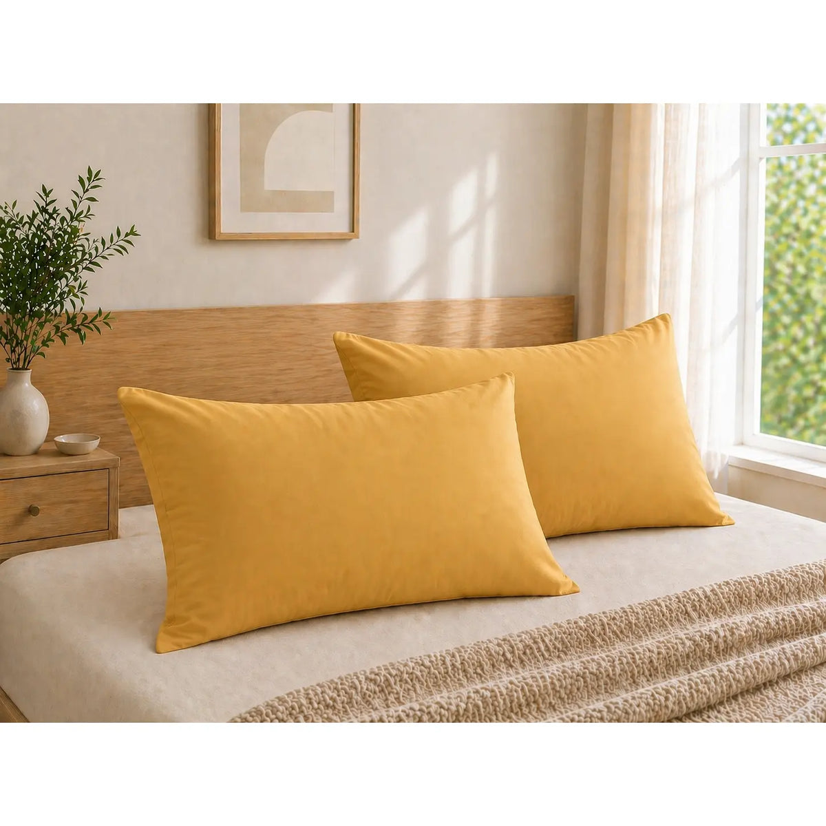 2-Pack Microfiber Pillowcases - Bed Linens with Secure Envelope Closure, Ultra-Soft Smooth Texture, Durable, Wrinkle-Resistant, Stain-Resist, Machine-Washable, Low-Maintenance Multi-Size Bed Pillow Covers for Comfortable Sleep
