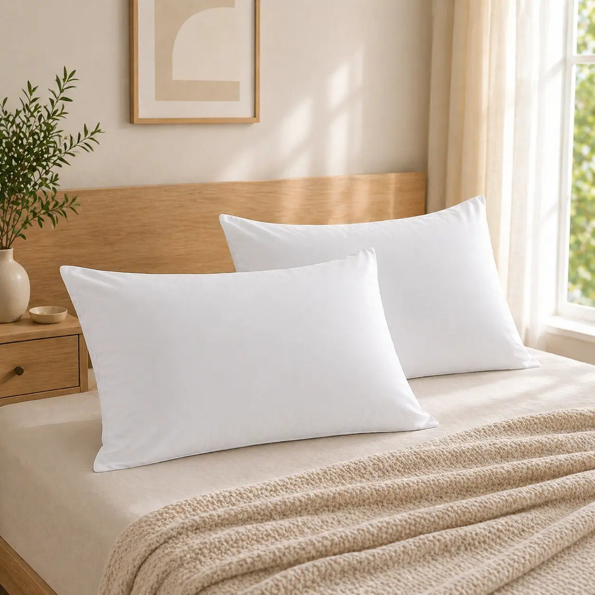 2-Pack Microfiber Pillowcases - Bed Linens with Secure Envelope Closure, Ultra-Soft Smooth Texture, Durable, Wrinkle-Resistant, Stain-Resist, Machine-Washable, Low-Maintenance Multi-Size Bed Pillow Covers for Comfortable Sleep
