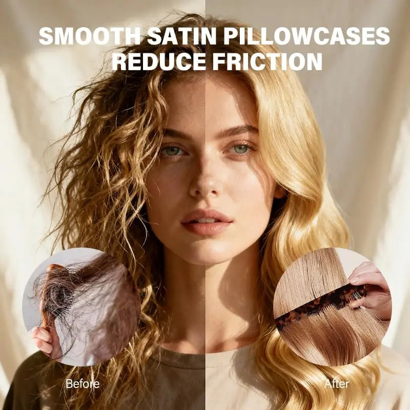 Satin Pillowcase Silkly Pillow Cases Soft Smooth 2 Pack Standard Size  Size Set of 2 Pillow Covers for Sleeping Black