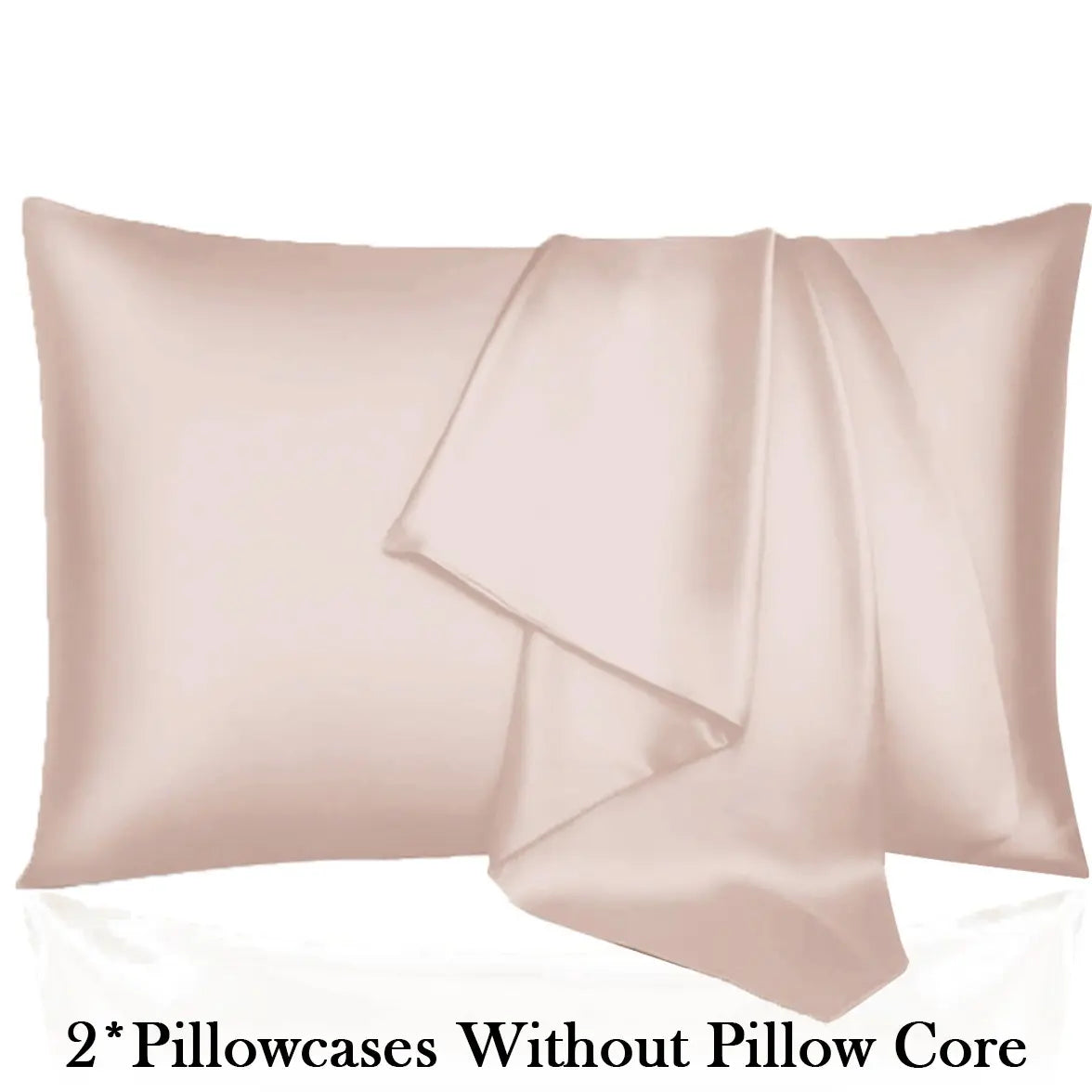 2Pcs Solid Satin Pillowcases Envelope Closure, Silky Soft, Hair & Skin Friendly, Pillow Covers Only, Hair And Skin Friendly