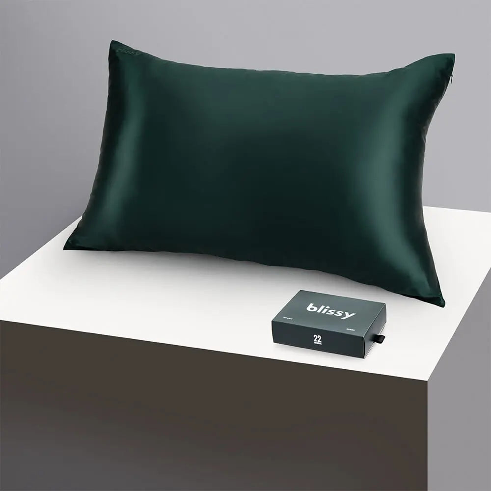 Blissy Silk Pillowcase - 100% Pure Mulberry Silk - Improve Your Hair, Skin and Health While You Sleep! - The Only Award Winning & Dermatologist Approved Silk Pillowcase
