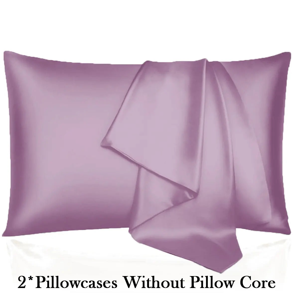 2Pcs Solid Satin Pillowcases Envelope Closure, Silky Soft, Hair & Skin Friendly, Pillow Covers Only, Hair And Skin Friendly