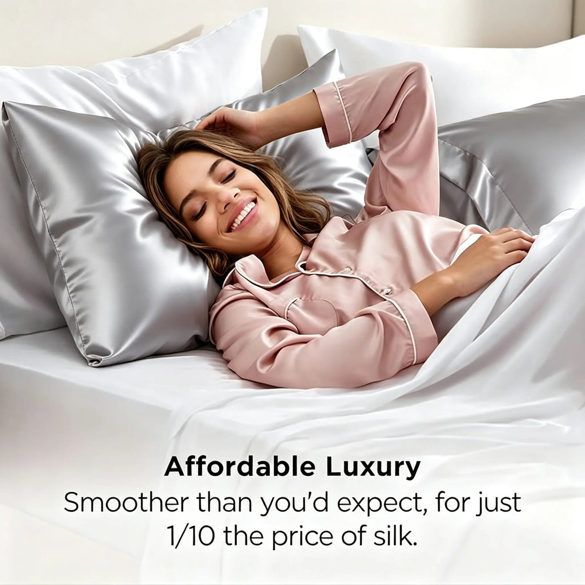 【Hvnde】2pcs Pillow Cases Queen, Cooling Pillow Cases, Rayon Derived from Bamboo Dark Grey Pillowcases Queen Size Set of 2, Breathable & Soft Bedding Pillow Cover with Envelope Closure,Gifts