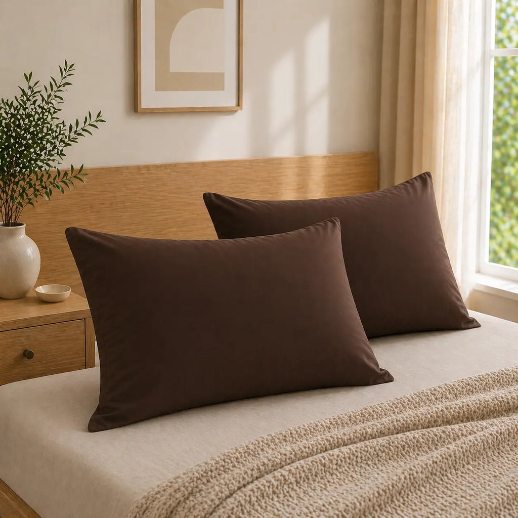 2-Pack Microfiber Pillowcases - Bed Linens with Secure Envelope Closure, Ultra-Soft Smooth Texture, Durable, Wrinkle-Resistant, Stain-Resist, Machine-Washable, Low-Maintenance Multi-Size Bed Pillow Covers for Comfortable Sleep