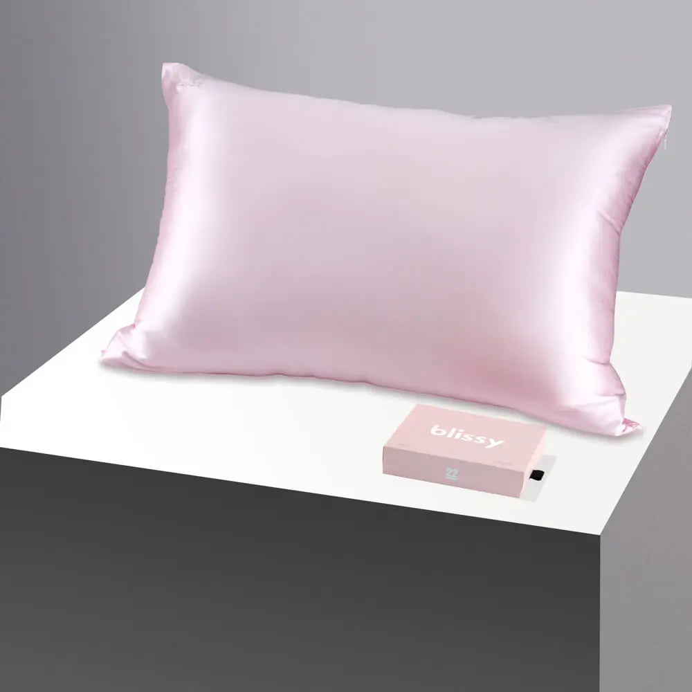 Blissy Silk Pillowcase - 100% Pure Mulberry Silk - Improve Your Hair, Skin and Health While You Sleep! - The Only Award Winning & Dermatologist Approved Silk Pillowcase