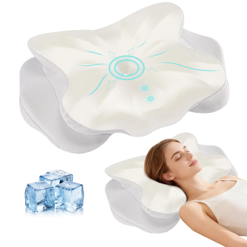 Sweetcrispy Ergonomic Contoured Memory Foam Pillow - Neck Care, Cervical & Spinal Support, Back Pain Relief, Dual-Height Design, Arm Grooves, Breathable Removable Cover for Good Posture (Standard Pillows for Side/Back Sleepers)