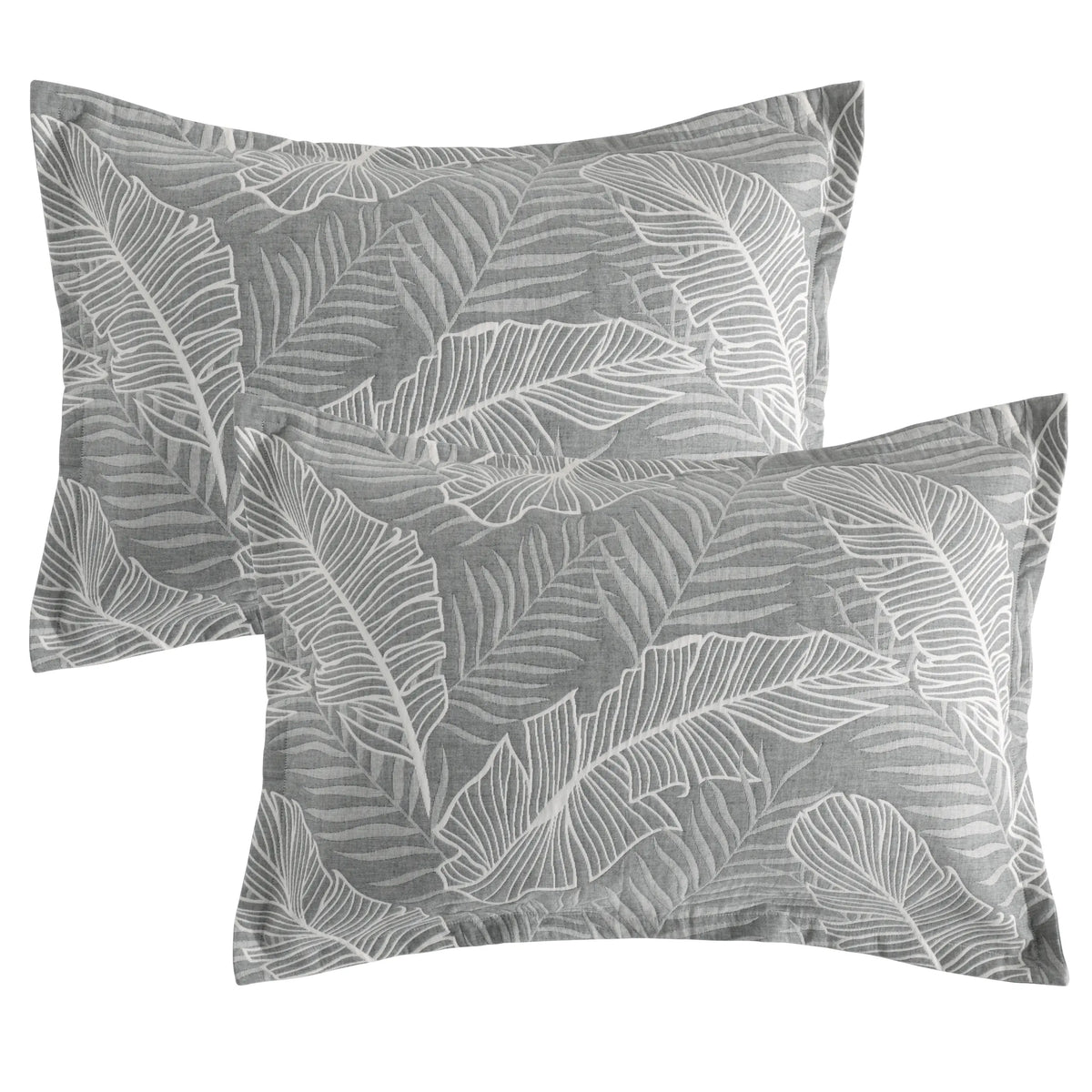 FLXXIE 2-Pack 3-Layer Muslin Cotton Euro Pillowcases - Soft Quilted Geometric Cushion Shams, 2-Piece Set, Envelope Closure, Breathable, Durable, Skin-Friendly, Hotel-Quality, Wrinkle Resistant, All Seasons, Light Warmth, Machine Wash, for Bedroom Decor