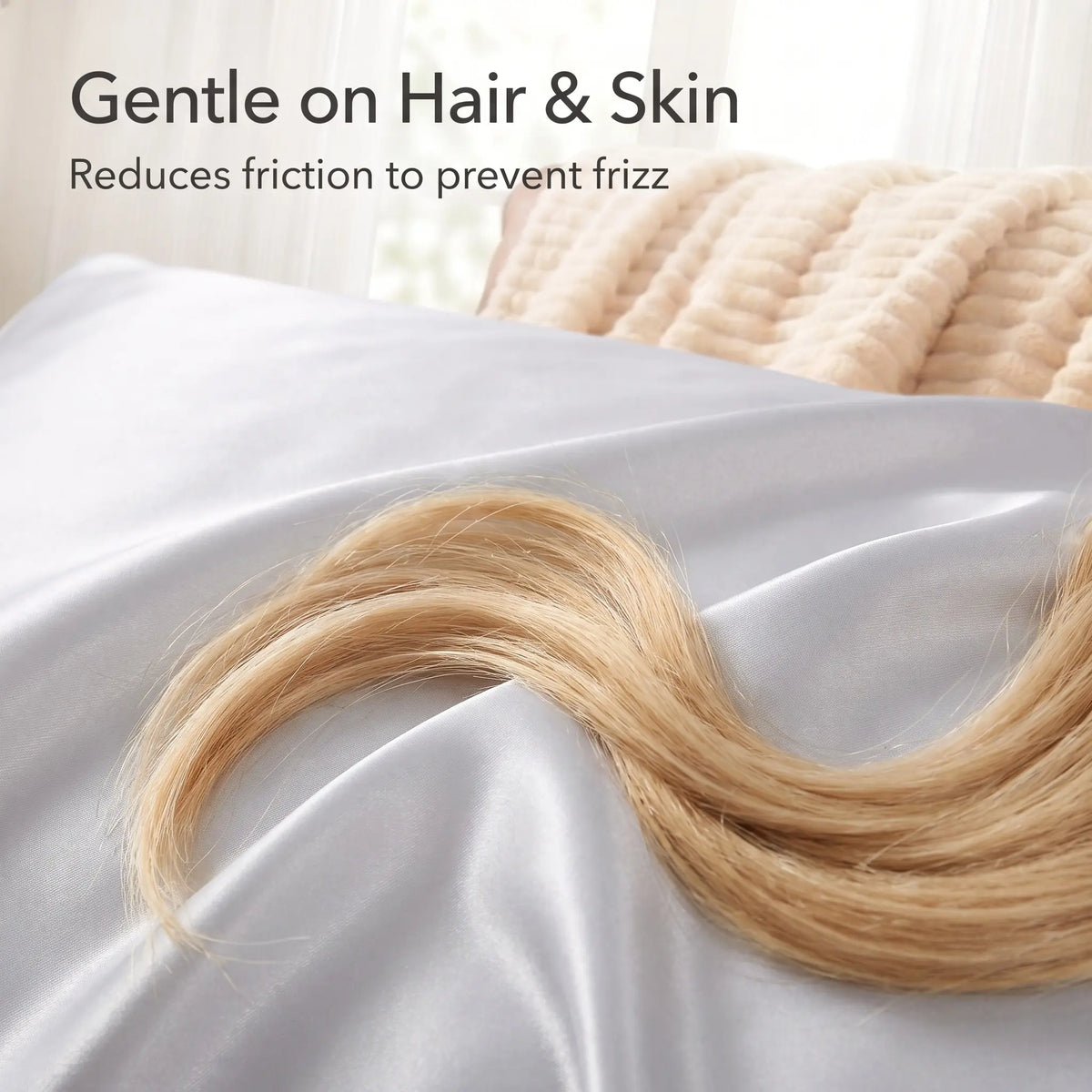 Bedsum Silk-Like Solid Satin Pillowcases - 2-Piece All Seasons Bed Linens, Flat Weave, Wrinkle-Resistant, Smooth, Gentle, Ultra-Soft, Cooling Bedding, Envelope Fit, Hair & Skin Care, Beauty Sleep Bed Accessories