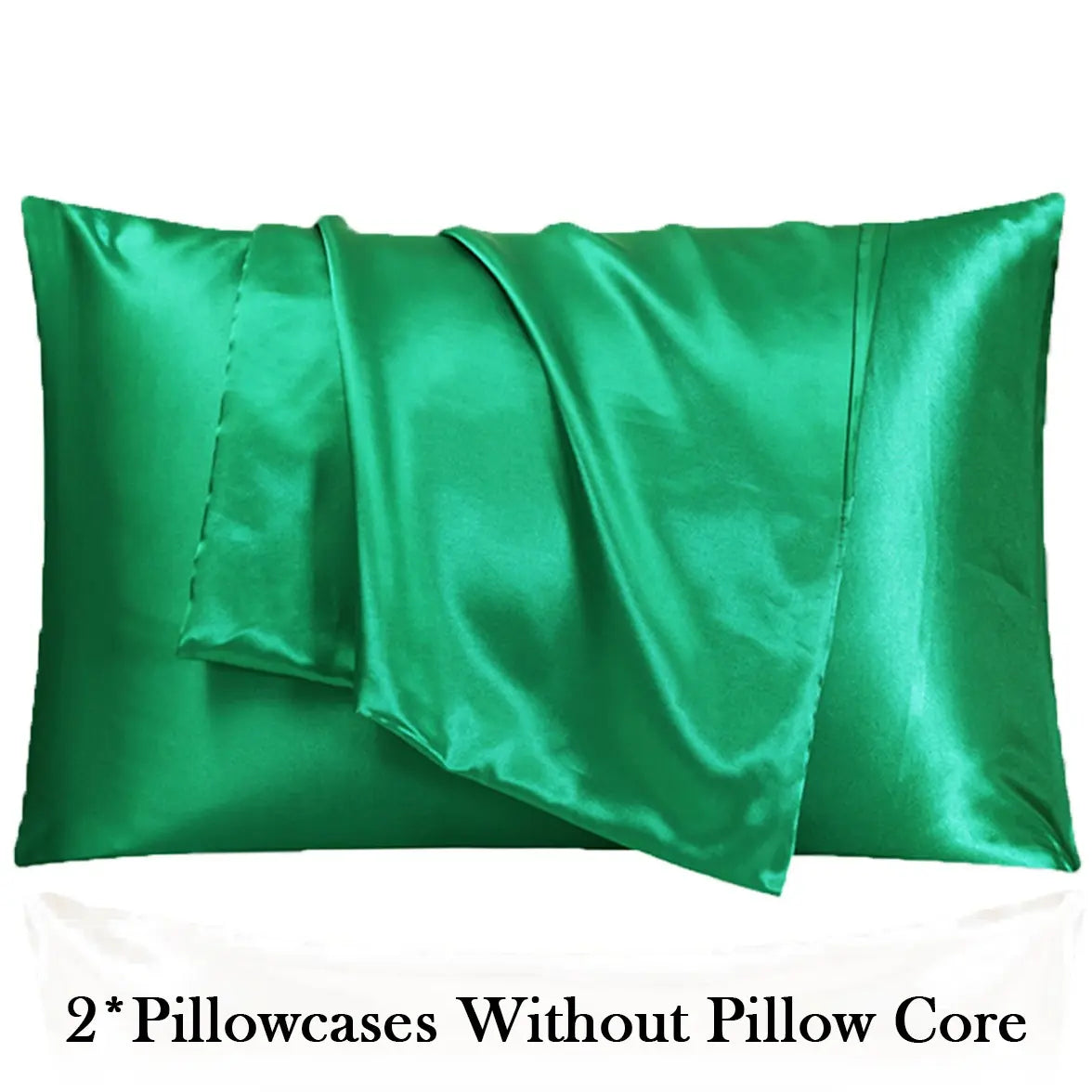 2Pcs Solid Satin Pillowcases Envelope Closure, Silky Soft, Hair & Skin Friendly, Pillow Covers Only, Hair And Skin Friendly