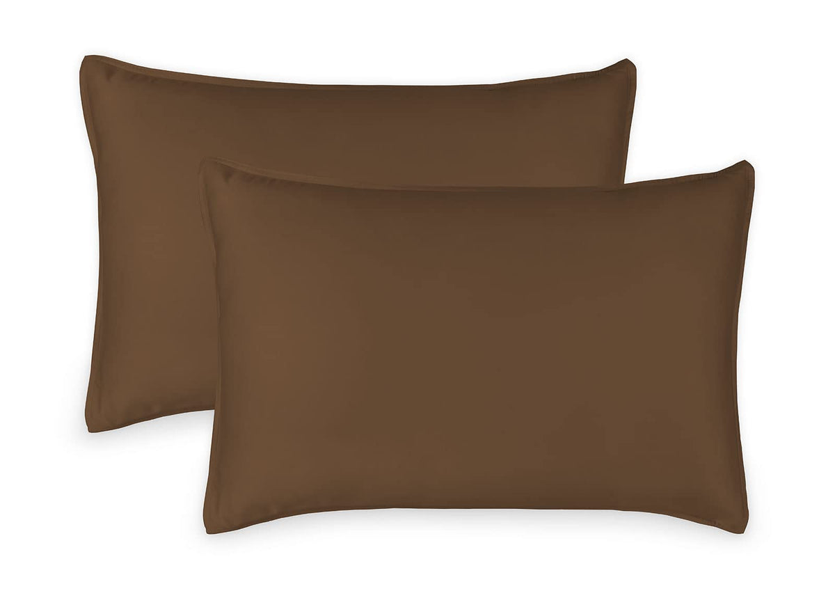 Queen Pillowcases by Pure Bamboo, Genuine 100% Organic Viscose Derived from Bamboo, Luxuriously Soft & Cooling, Double Stitching, Envelope Closure (2 Queen Pillowcases, Ivory)