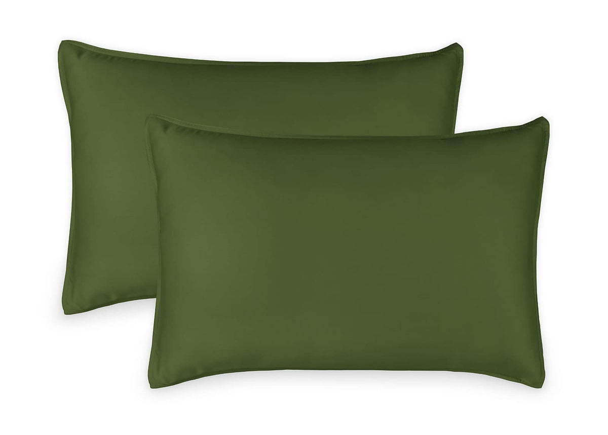 Queen Pillowcases by Pure Bamboo, Genuine 100% Organic Viscose Derived from Bamboo, Luxuriously Soft & Cooling, Double Stitching, Envelope Closure (2 Queen Pillowcases, Ivory)