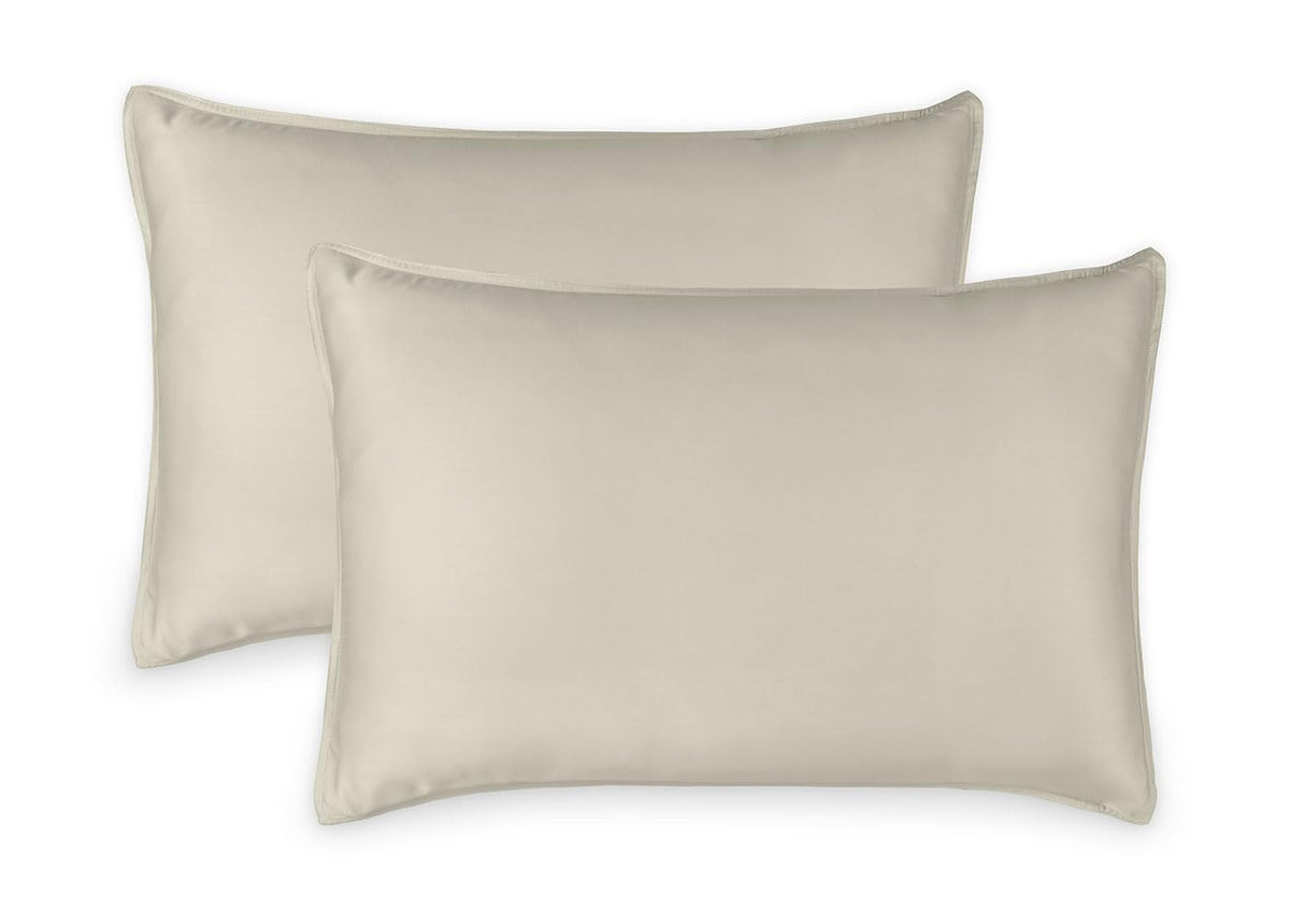 Queen Pillowcases by Pure Bamboo, Genuine 100% Organic Viscose Derived from Bamboo, Luxuriously Soft & Cooling, Double Stitching, Envelope Closure (2 Queen Pillowcases, Ivory)