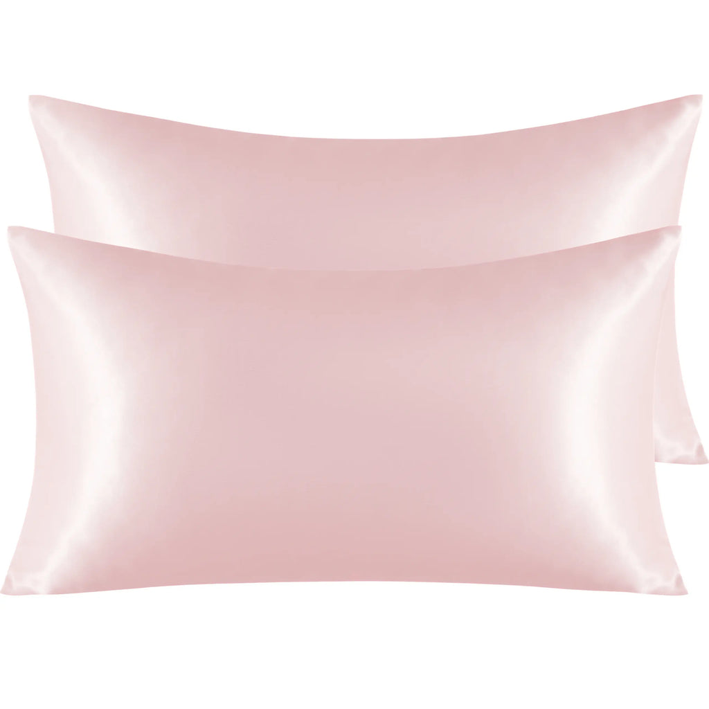 NTBAY Silky Satin Pillowcases, 2 Pack Cozy Aesthetic Polyester Bedding, Glossy Low-Friction Surface, Ultra-Soft Microfiber, Silk-Like Touch, Cool Feel, Envelope Closure, Durable, Convenient, Gift-Ready for Hair and Skin, OEKO-TEX STANDARD 100 Certified