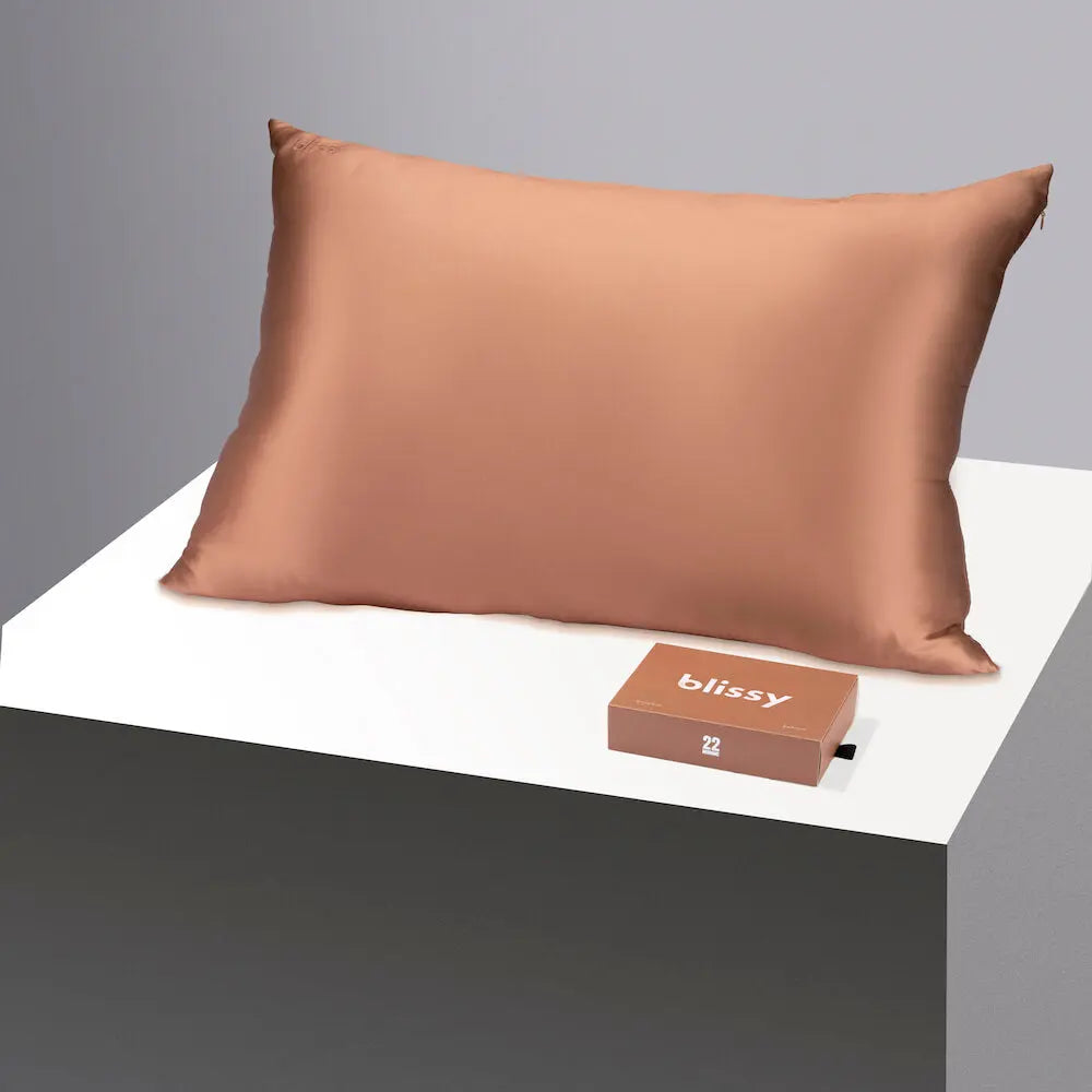 Blissy Silk Pillowcase - 100% Pure Mulberry Silk - Improve Your Hair, Skin and Health While You Sleep! - The Only Award Winning & Dermatologist Approved Silk Pillowcase