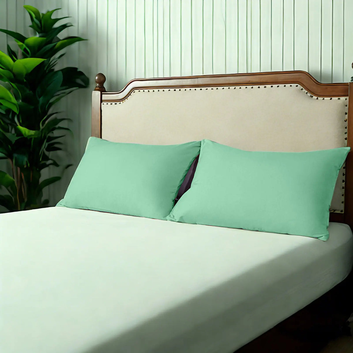 HTA 2-Pack Microfibre Pillowcases - Stain-Resistant, Durable, Ultra-Soft Envelope Closure Pillow Covers, Machine Washable for Restful Sleep