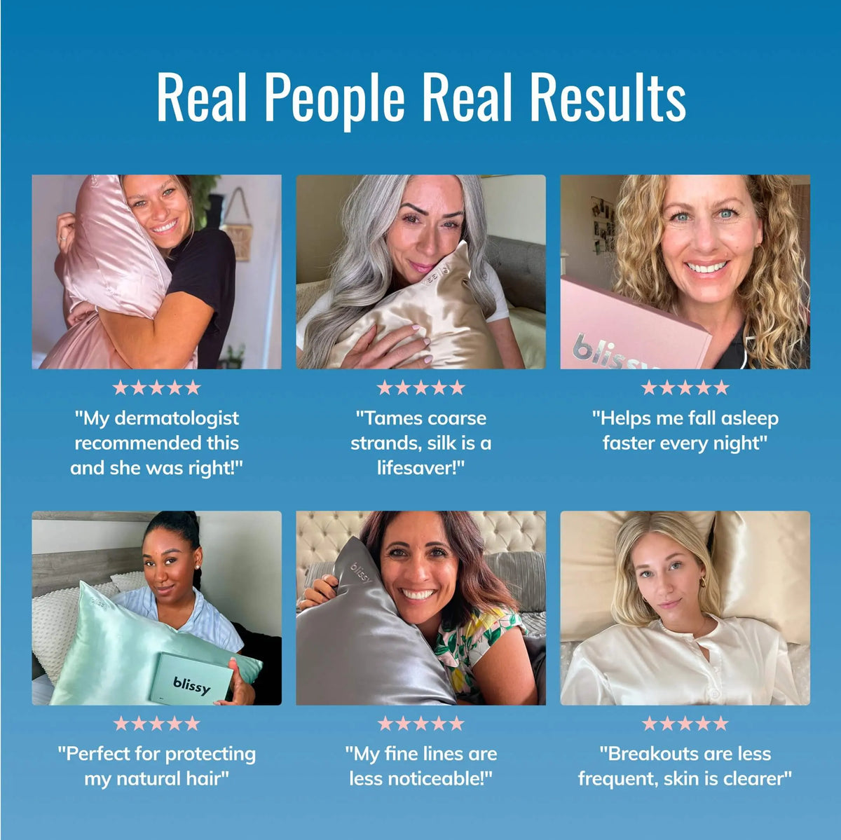 Blissy Silk Pillowcase - 100% Pure Mulberry Silk - Improve Your Hair, Skin and Health While You Sleep! - The Only Award Winning & Dermatologist Approved Silk Pillowcase