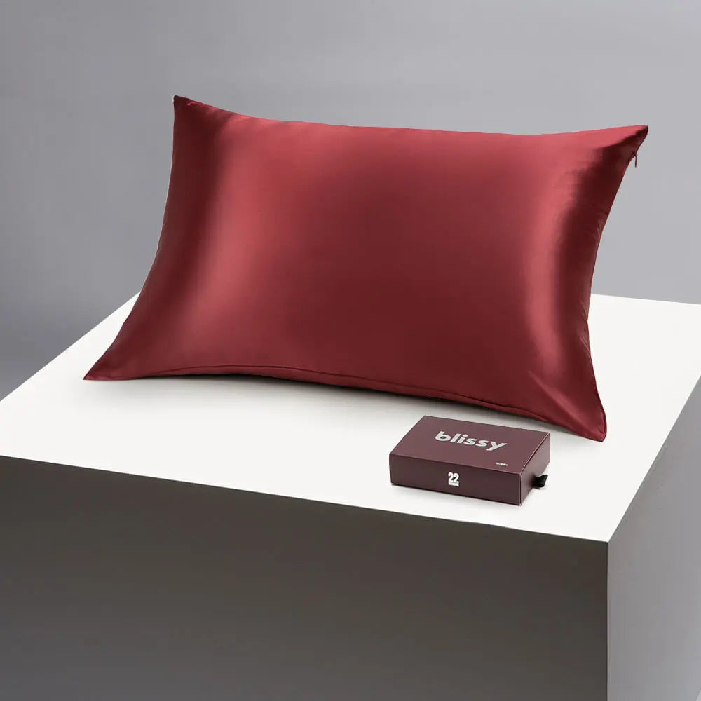 Blissy Silk Pillowcase - 100% Pure Mulberry Silk - Improve Your Hair, Skin and Health While You Sleep! - The Only Award Winning & Dermatologist Approved Silk Pillowcase