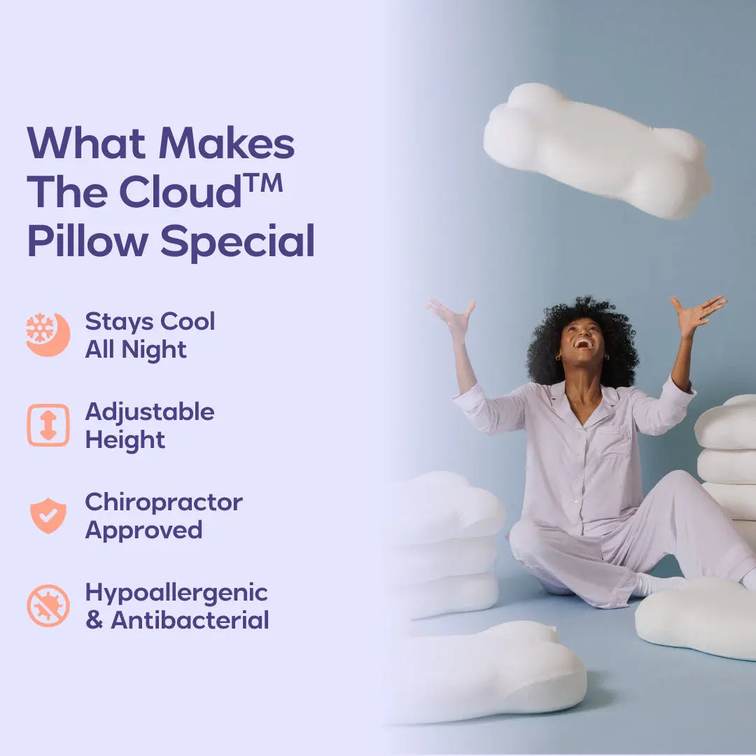 Mellow Sleep | 2 CloudAlign Pillows + 2 Free Cooling Pillowcases - Ergonomic Cervical Pillows +Dual-Height Memory Foam with Cooling Pillowcases for Side Back & Stomach Sleepers Best Pillow 2025 Awarded