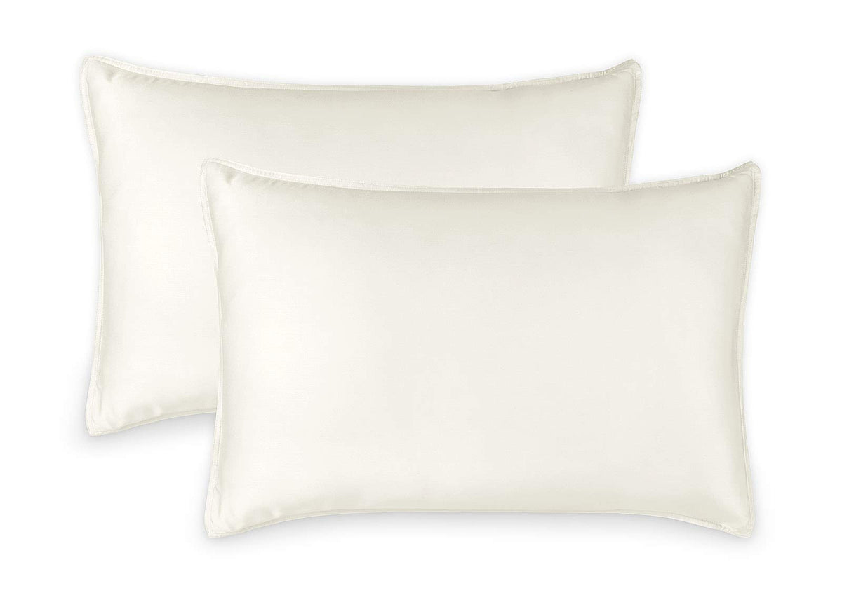 Queen Pillowcases by Pure Bamboo, Genuine 100% Organic Viscose Derived from Bamboo, Luxuriously Soft & Cooling, Double Stitching, Envelope Closure (2 Queen Pillowcases, Ivory)