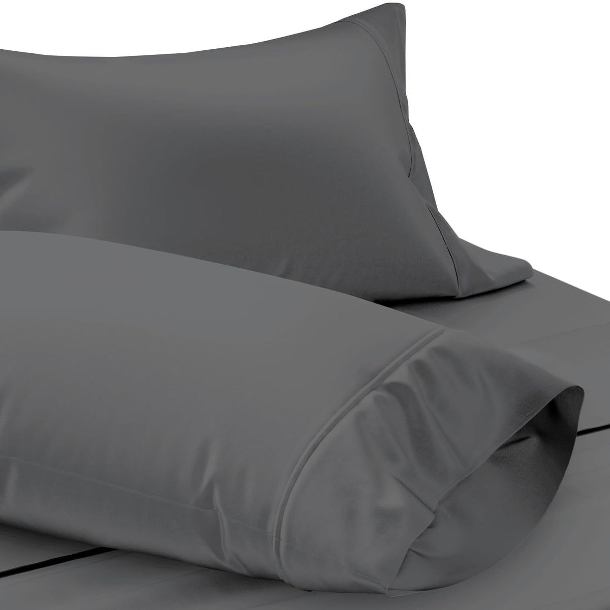 TEXAS LINEN CO. Luxury Egyptian Cotton King White Pillow Cases Set of 2-1000 Series Lonestar Lovin' Collection Pillowcases for Sleeping, Cooling Pillow Cover, Extra Long Staple Hotel Pillowcases