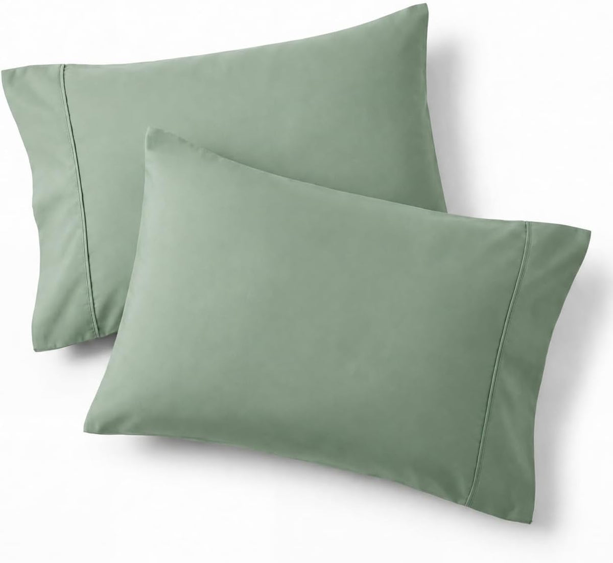 Bedsure Queen Pillow Cases Set of 2 - Sage Green Brushed Microfiber Pillowcase 2 Pack, Super Soft and Cozy Pillow Sham Covers with Envelope Closure, Wrinkle, Fade Resistant, 20x30 Inches