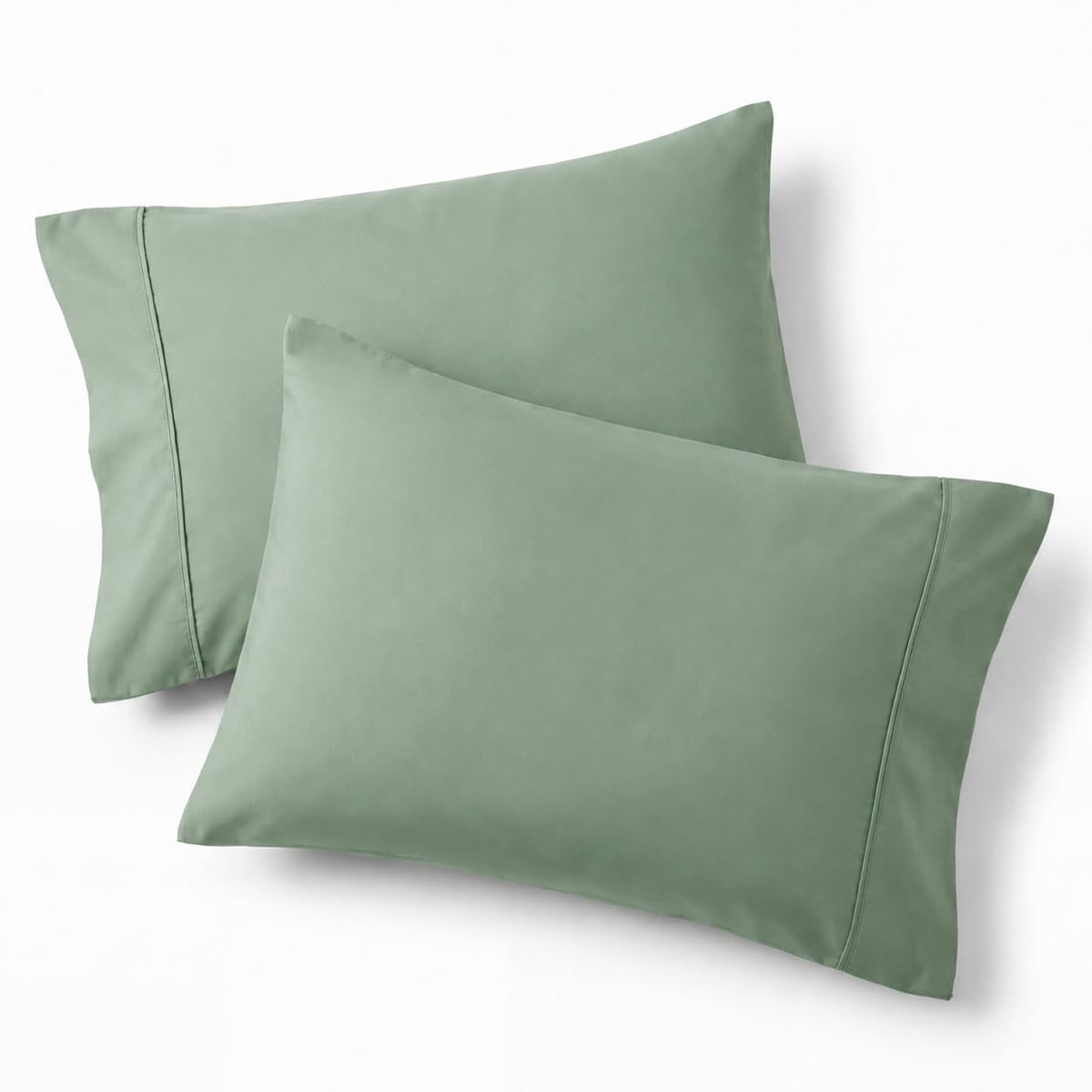 Bedsure Queen Pillow Cases Set of 2 - Sage Green Brushed Microfiber Pillowcase 2 Pack, Super Soft and Cozy Pillow Sham Covers with Envelope Closure, Wrinkle, Fade Resistant, 20x30 Inches