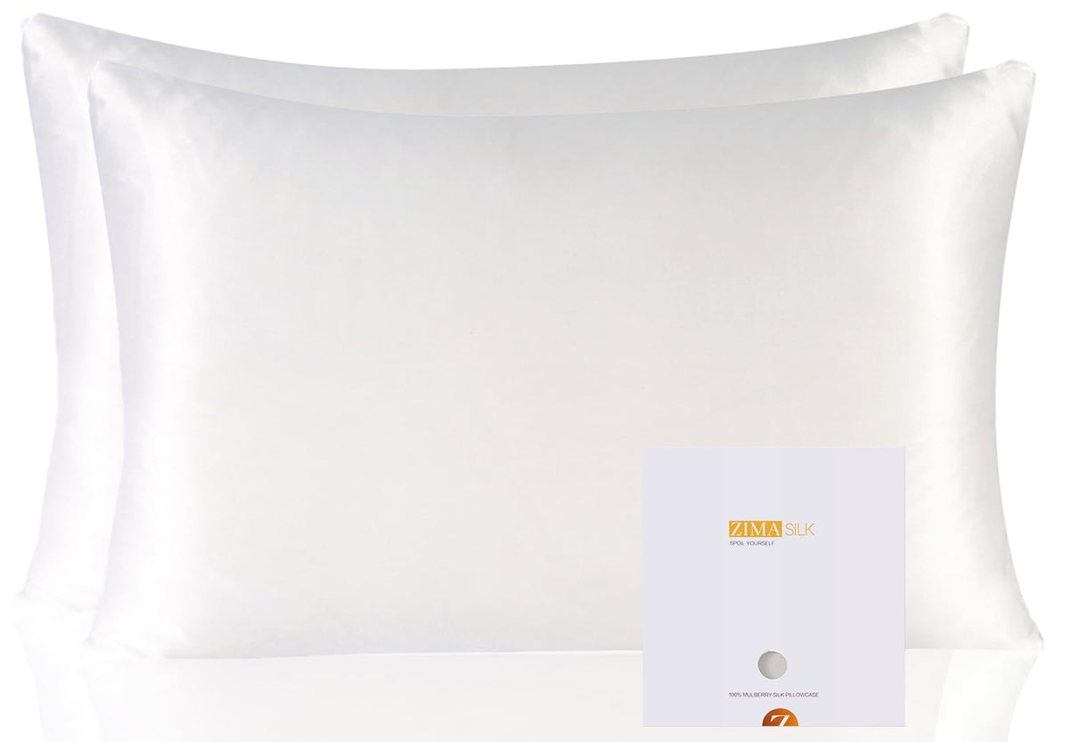 ZIMASILK 100% Pure Mulberry Silk Pillow Cases for Hair and Skin, Queen