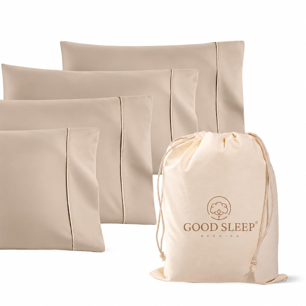 1000 TC Standard Pillowcases Set of 4 100% Egyptian Cotton Pillow Cases