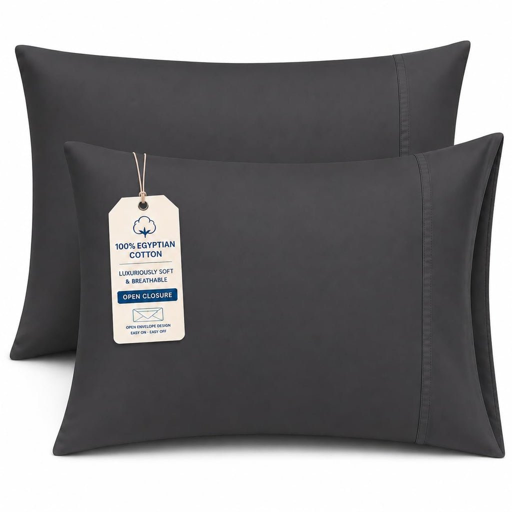 Hotel Collection Queen Pillow Cases Set of 4, 1000 TC Egyptian Cotton Pillow Covers, Ultra Soft Cooling Bed Bedding, White
