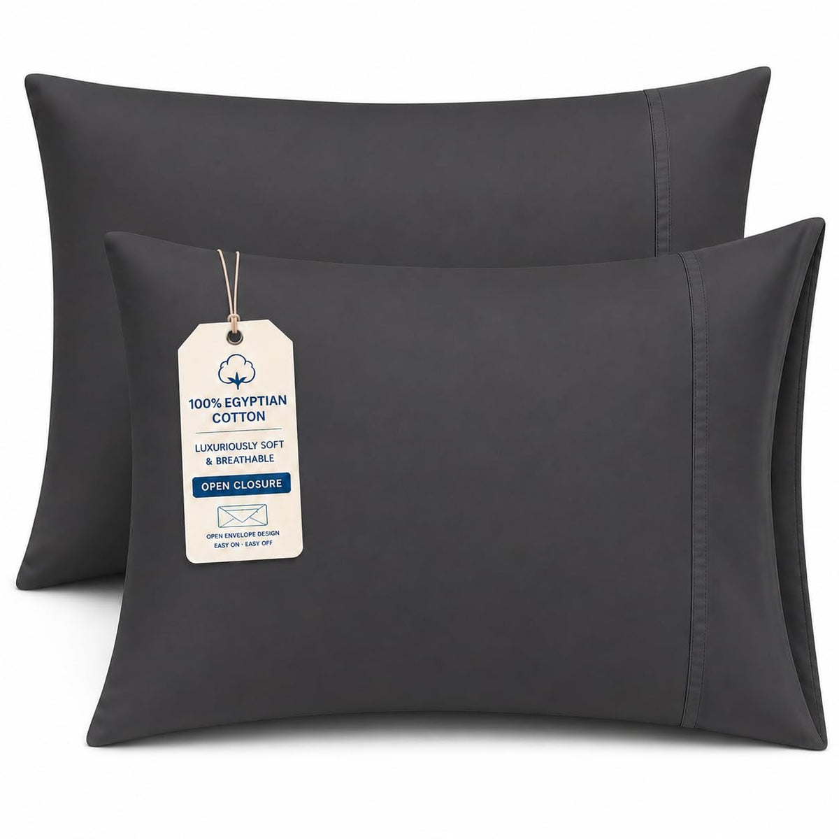 Hotel Collection Queen Pillow Cases Set of 4, 1000 TC Egyptian Cotton Pillow Covers, Ultra Soft Cooling Bed Bedding, White