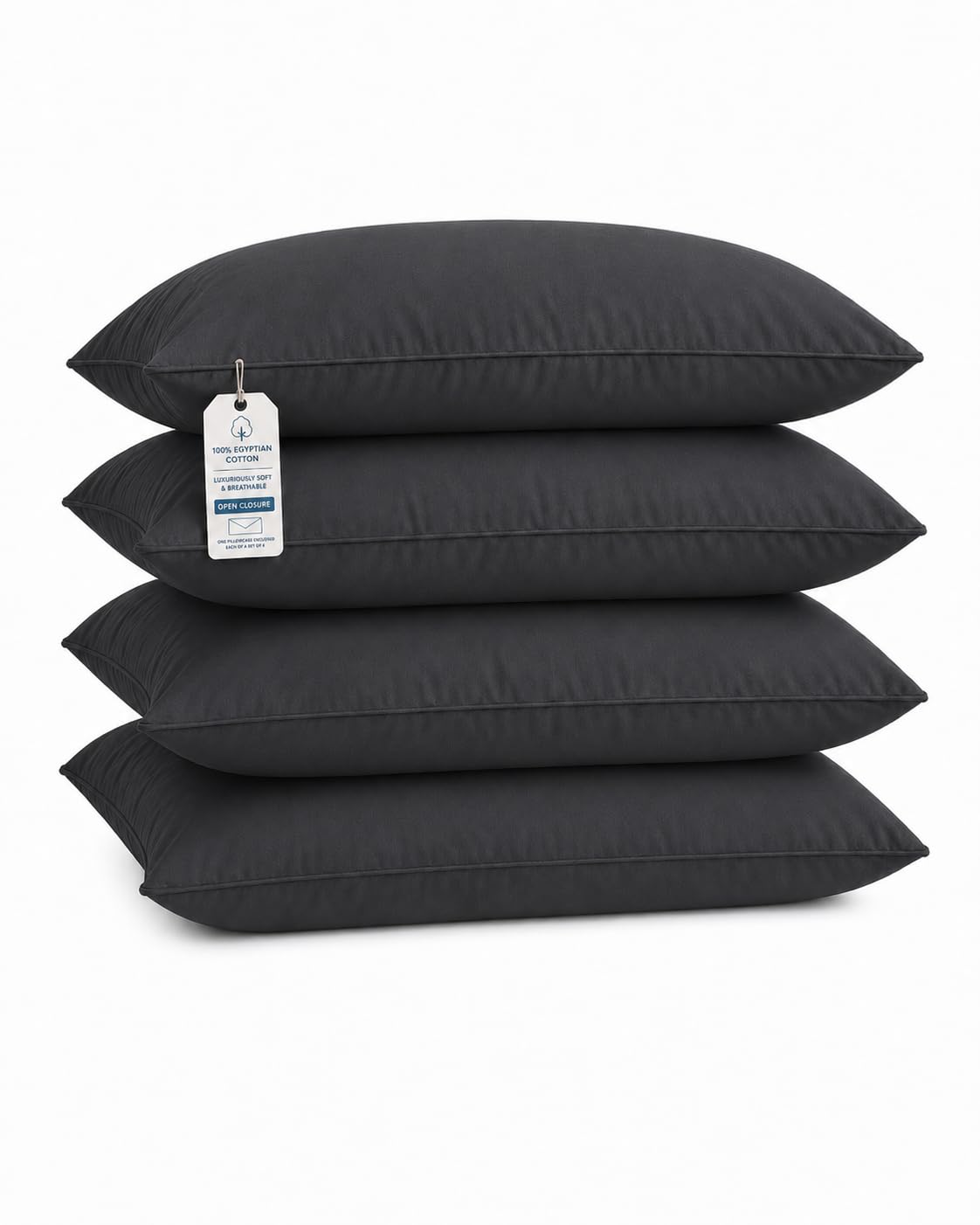 Hotel Collection Queen Pillow Cases Set of 4, 1000 TC Egyptian Cotton Pillow Covers, Ultra Soft Cooling Bed Bedding, White