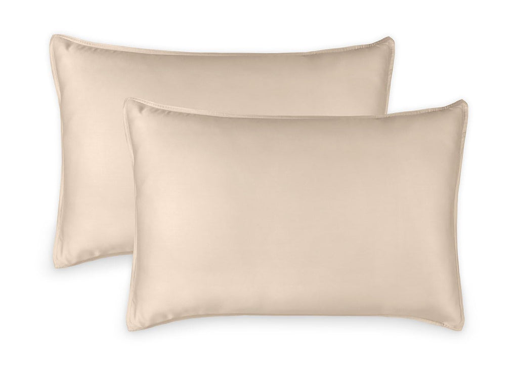Queen Pillowcases by Pure Bamboo, Genuine 100% Organic Viscose Derived from Bamboo, Luxuriously Soft & Cooling, Double Stitching, Envelope Closure (2 Queen Pillowcases, Ivory)