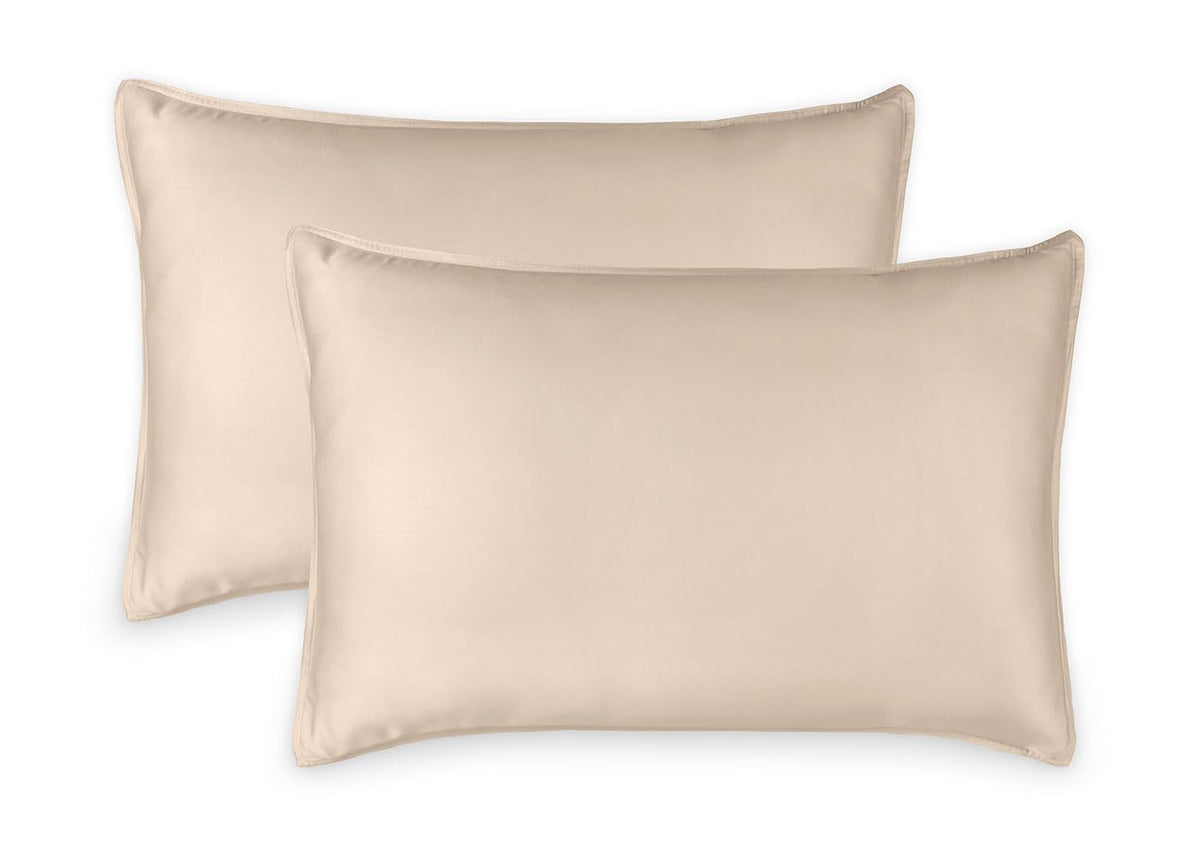 Queen Pillowcases by Pure Bamboo, Genuine 100% Organic Viscose Derived from Bamboo, Luxuriously Soft & Cooling, Double Stitching, Envelope Closure (2 Queen Pillowcases, Ivory)