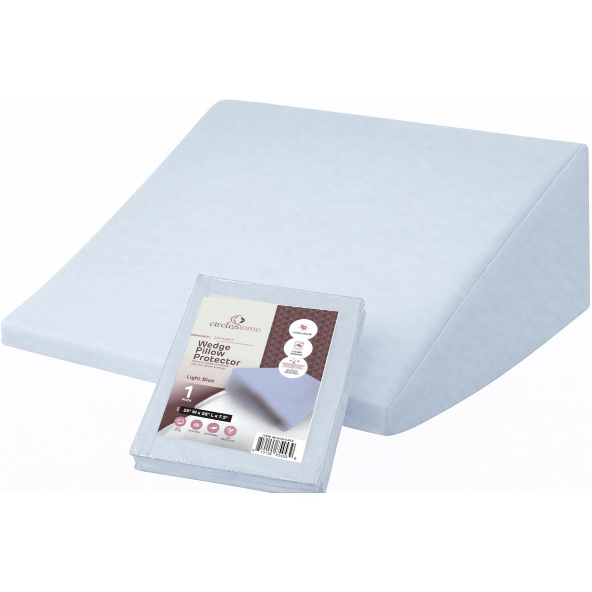 CirclesHome Pillow Protectors 4 Pack Standard Zippered - 100% Cotton Breathable Pillowcases - Protects Pillows from Dirt, Dust and Debri (Standard - Set of 4 - 20x26)