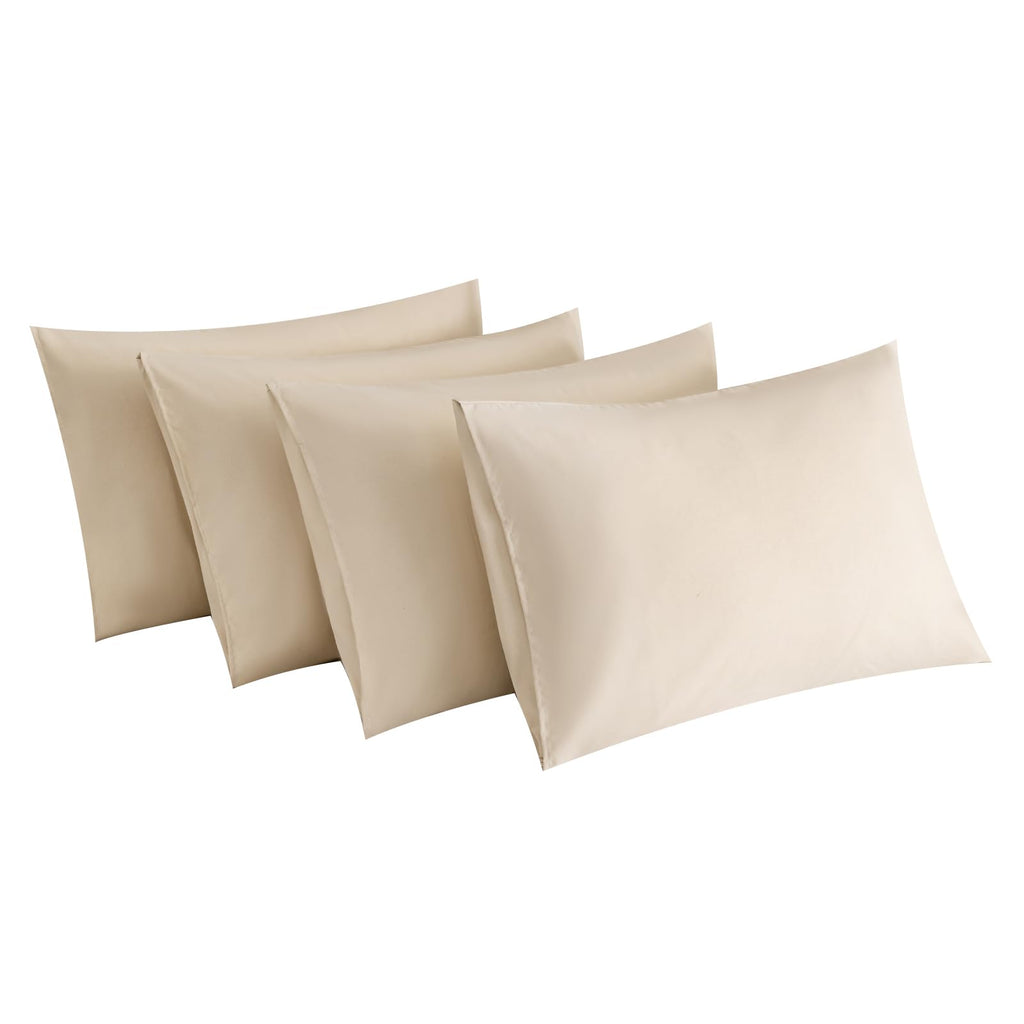MINIPANDA Dark Grey Pillow Cases Set of 4 Queen Size, Envelope Design