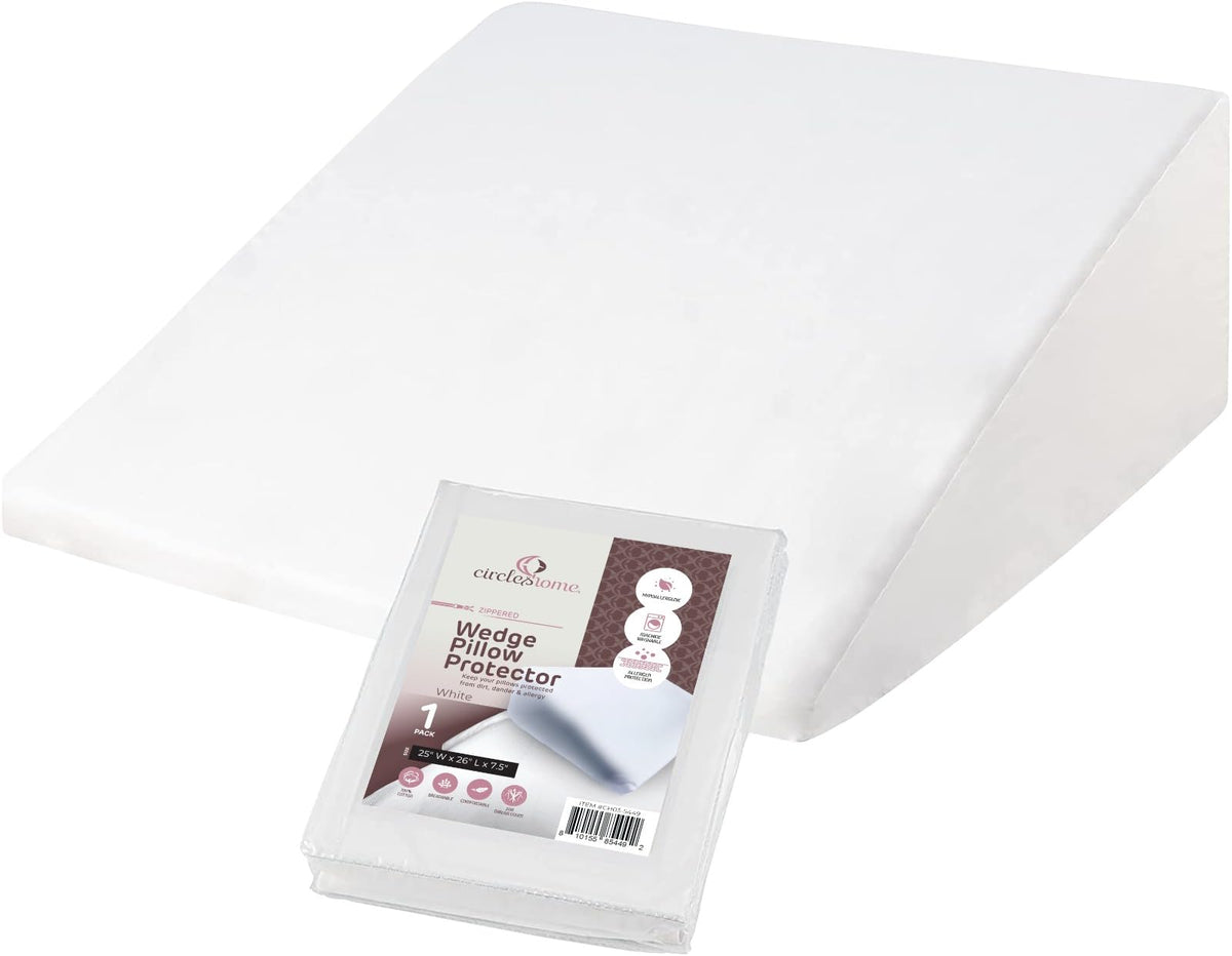 CirclesHome Pillow Protectors 4 Pack Standard Zippered - 100% Cotton Breathable Pillowcases - Protects Pillows from Dirt, Dust and Debri (Standard - Set of 4 - 20x26)
