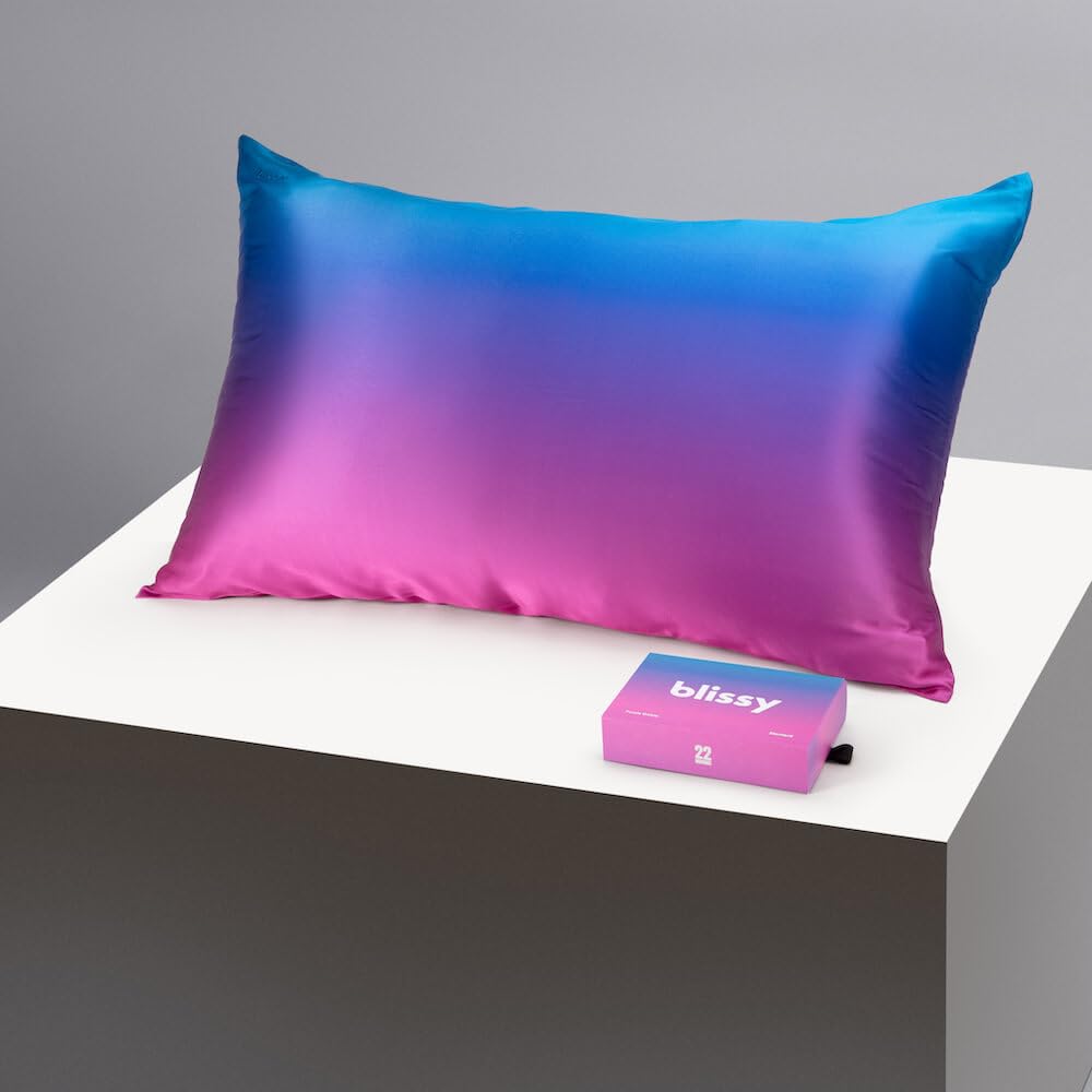 Blissy Silk Pillowcase - 100% Pure Mulberry Silk - 22 Momme 6A High-Grade Fibers - Silk Pillow Cover for Hair & Skin - Regular, Queen & King (Blissy White, Standard)