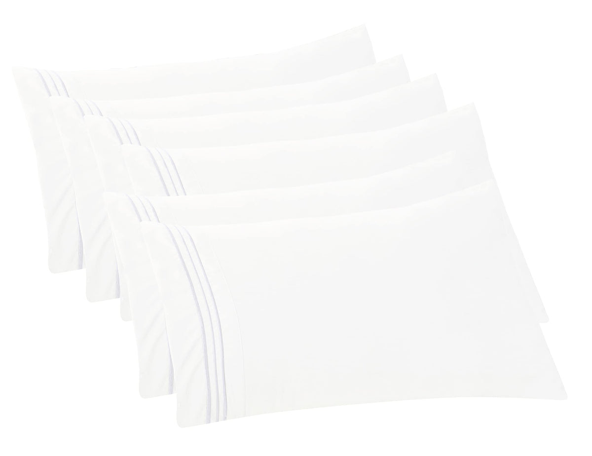 Elegant Comfort 4-PACK Solid Pillowcases 1500 Premium Hotel Quality Microfiber - Smooth Weave, Wrinkle and Stain Resistant, Easy Slip-On, 4-Piece Set, Standard/Queen Pillowcase, Gray